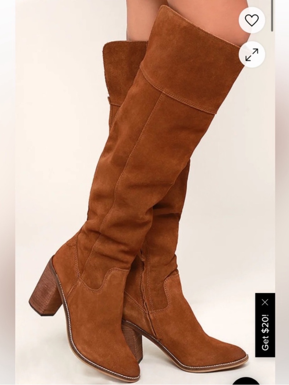 Steve Madden Over-the-Knee Suede Boots in Cognac Brown